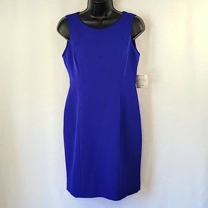 Kasper Silver Streak Mini Sheath Suiting Dress Regal Purple Size 2 Petite